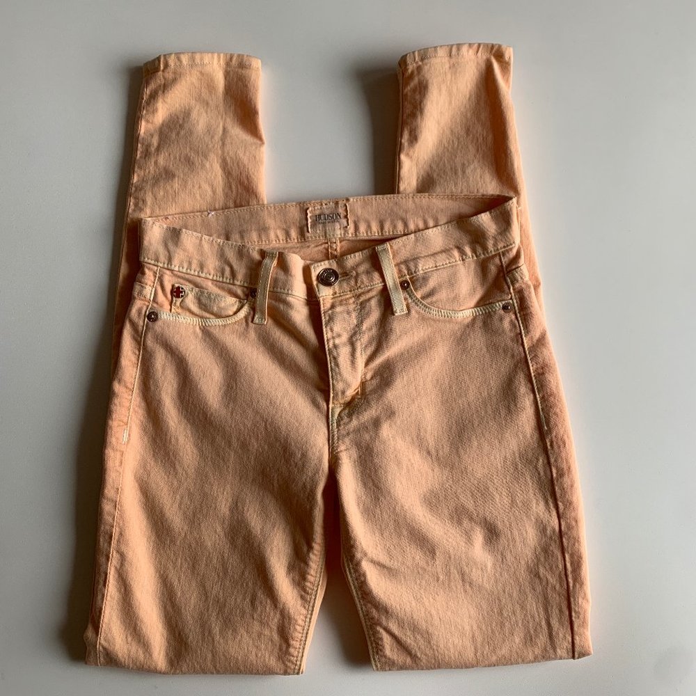 Hudson Nico Midrise Super Skinny Jeans Light Orange Size 25 Pastel Statement